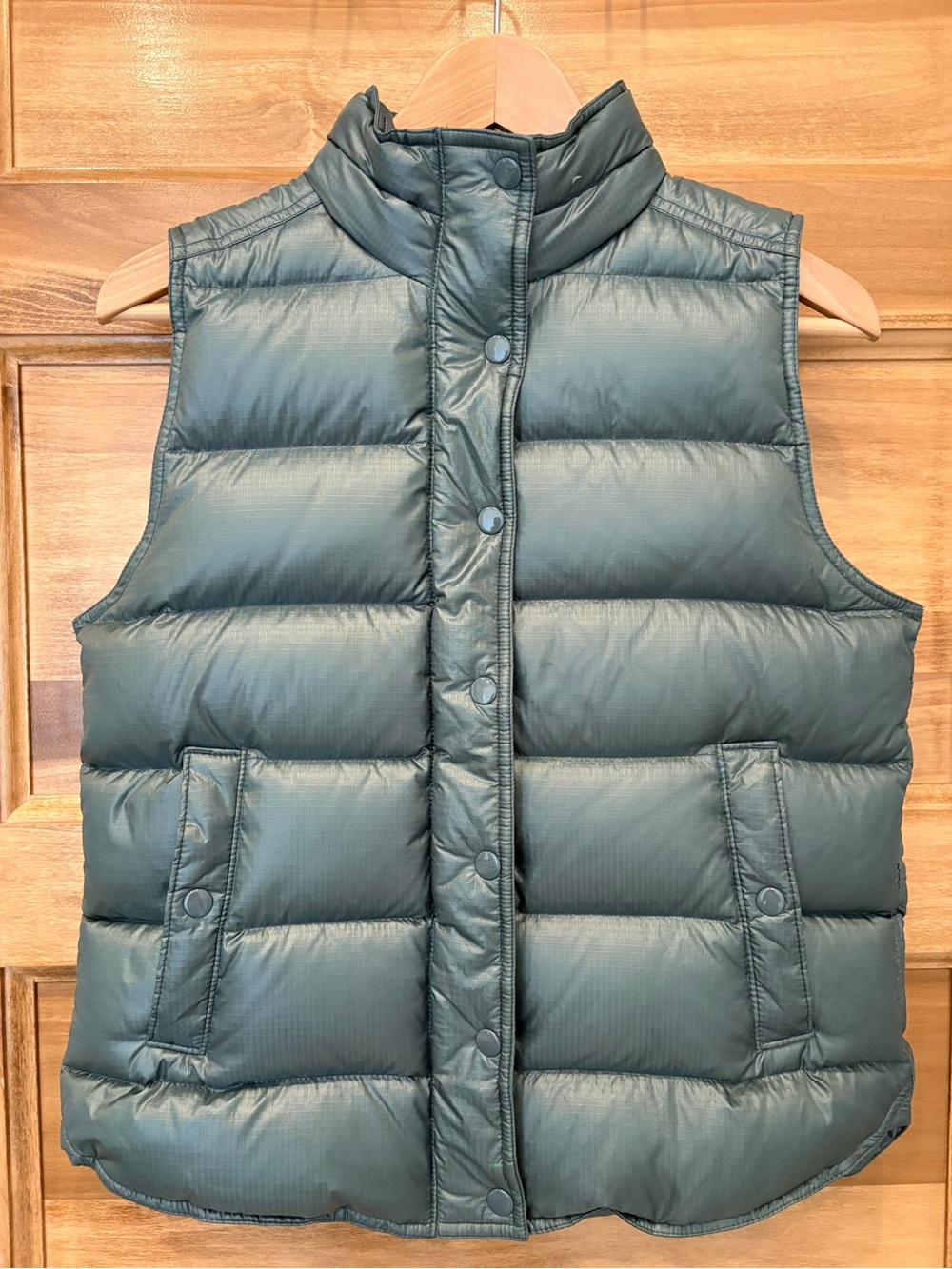 Down Puffer Vest J Crew - Spruce Green Ripstop Women Small